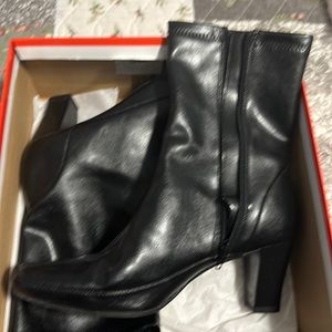 Black leather boots